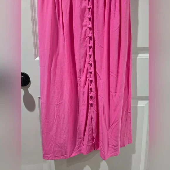 NWT Boden Pink Elsa Midi Tea Dress, Pink, Blue And Orange W/ Buttons - Picture 11 of 13